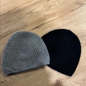 J. Crew factory winter hats set 2 grey & black